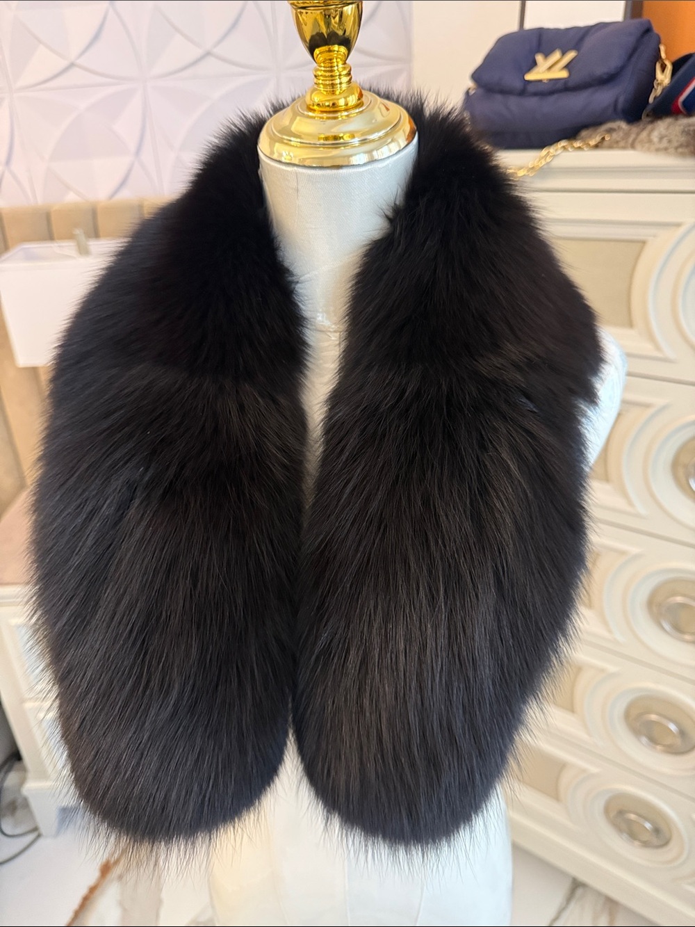 Real Fox fur black fox thick pelts
